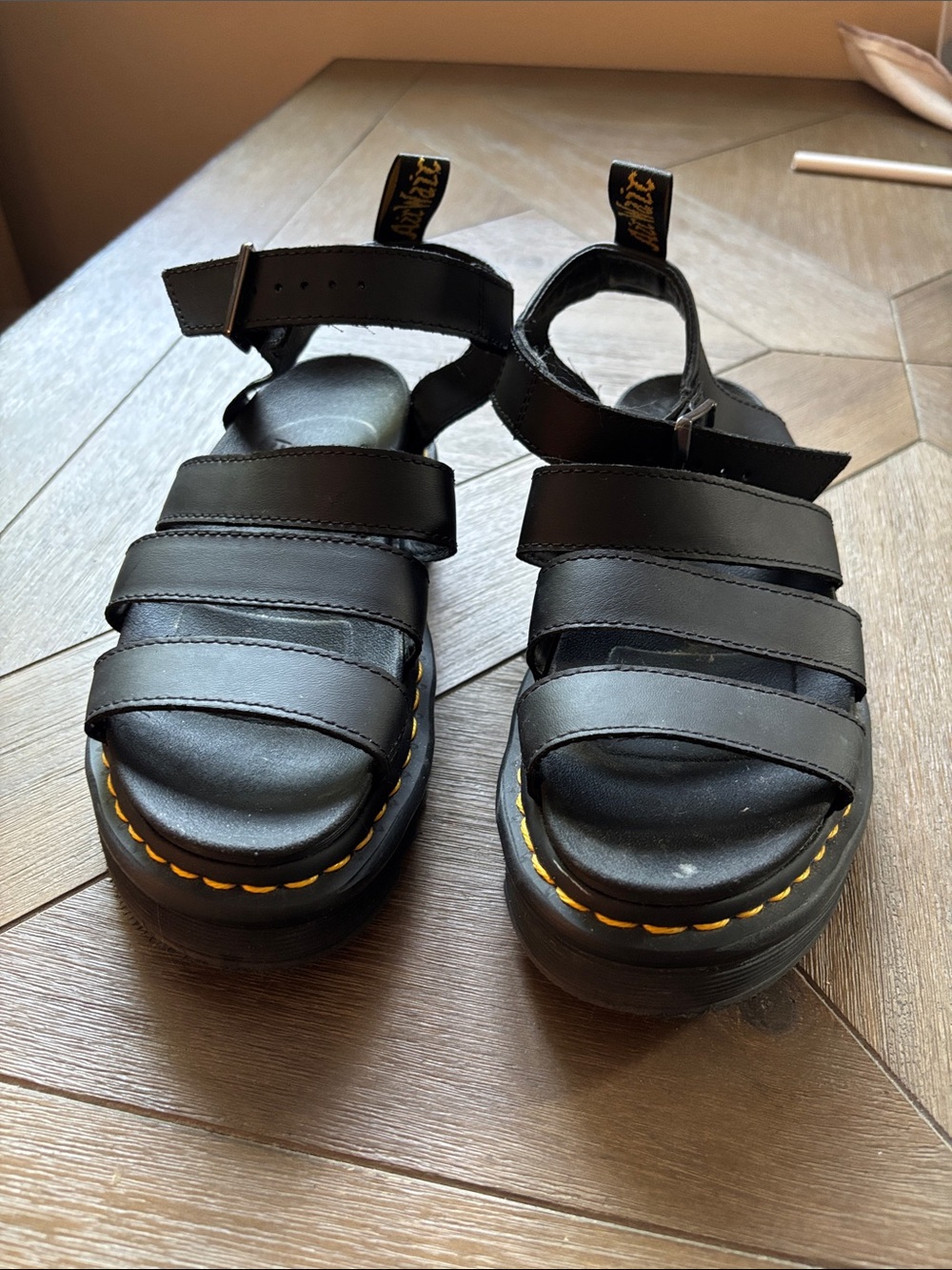Dr. Martens Black Blaire Leather Sandals Ladies size 6